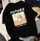 Adorable Womens Oversize Tee in Chic Black - 19bay